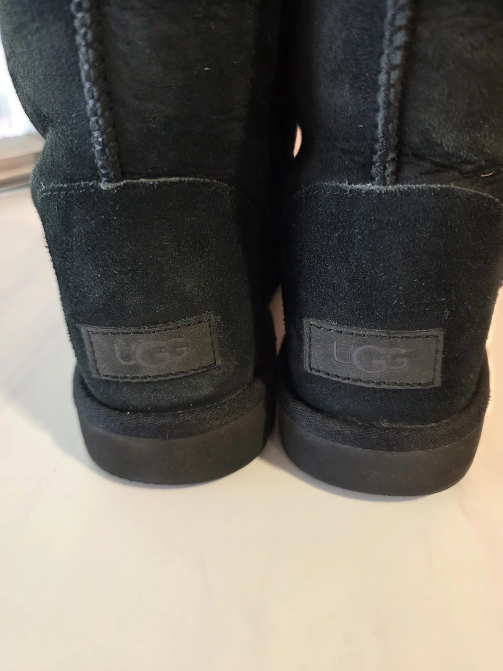 UGG Classic Short Black Suede Shearling Boots
